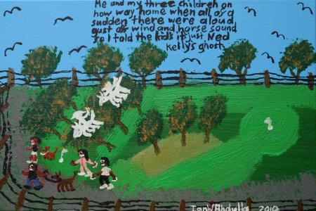 'Me and my three children on how way home'