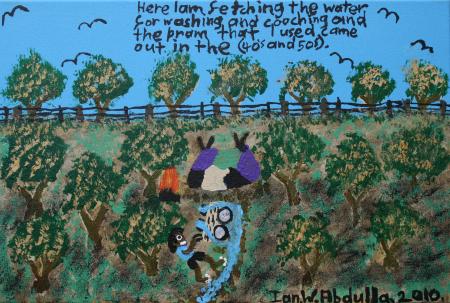 'Here I am fetching the water for washing and cooching'