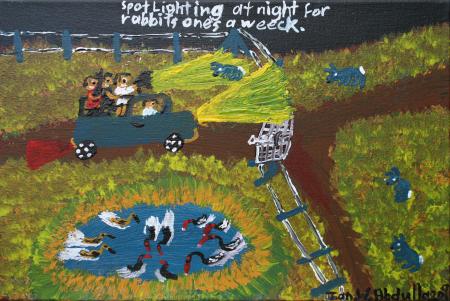 'Spot lighting at night for rabbits'